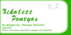 nikolett pontyos business card